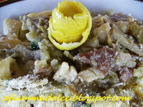 Calamarata sontuosa ai carciofi