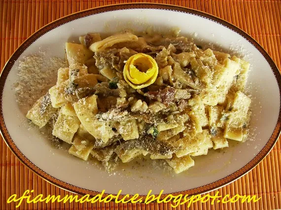 Calamarata sontuosa ai carciofi