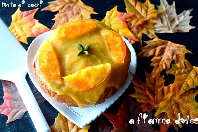 Torta ai cachi e pistacchi