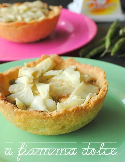Mini quiche vegetariana al caprino e fagiolini